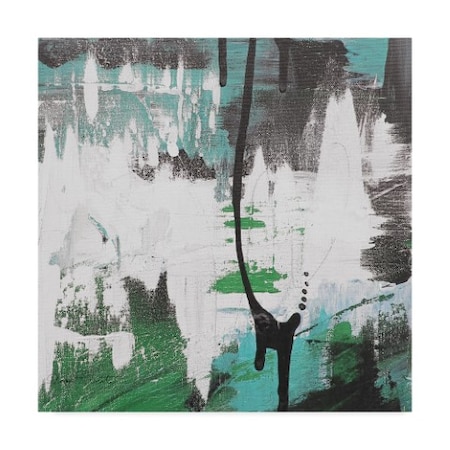 Jean Plout 'Moody Blues Abstract 3' Canvas Art,35x35